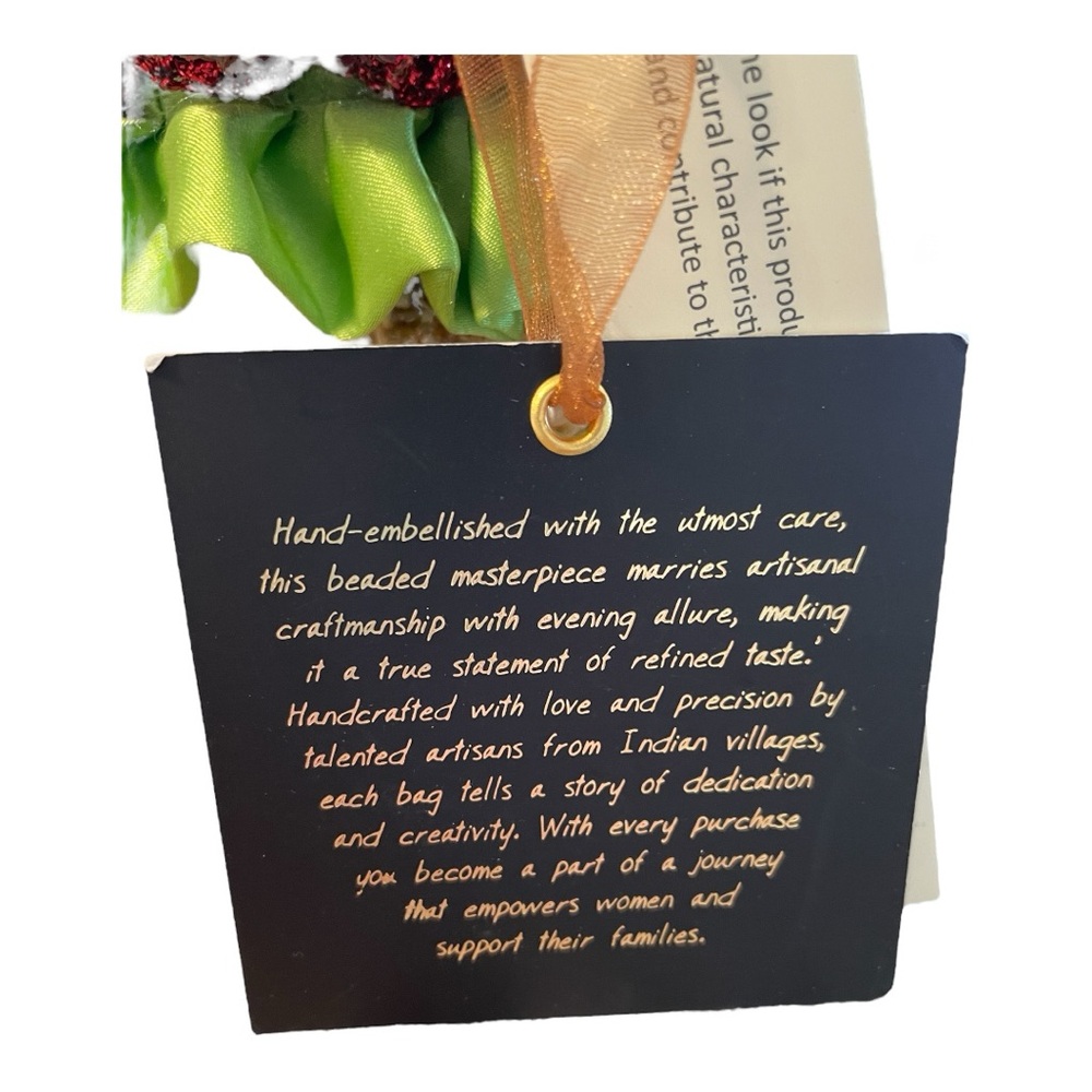 From India to You Hand Beaded Purse, Colorful Realistic Hamburger, Unique! - Picture 5 of 5